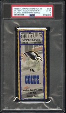 Peyton Manning Rookie Game - Ticket 1998 Football Baltimore Ravens Full PSA 6