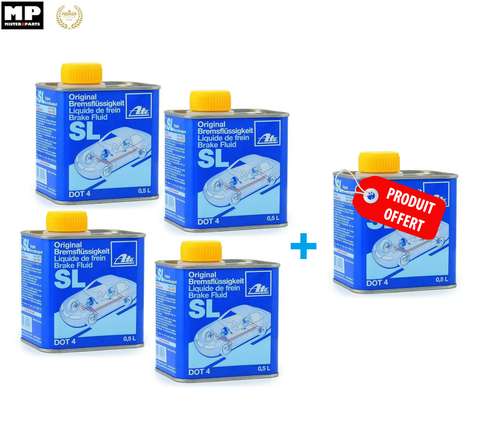 Liquide de frein DOT 4 pack de 2,5L pour préparer votre voiture avant l'été