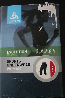 Odlo Warm Evolution Greentec Women 3/4 Pants Ski Underwear Black Gray Green