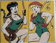 Betty & Veronica Power Up  Pop Art Variant Street Fighter, Tomb Raider - Gamer