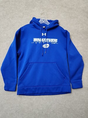 UNDER ARMOUR Men's Small Blue Hoodie Sweatshirt Bud Light Armour Fleece  Team