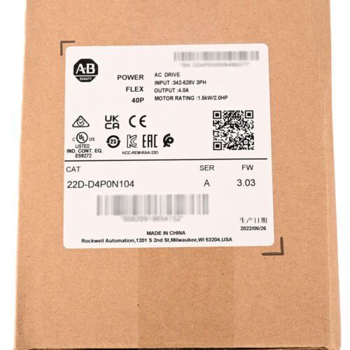 Allen-Bradley 22D D4P0N104 AB 22D-D4P0N104 PowerFlex 40P AC Drive US 22DD4P0N104 - Picture 2 of 5
