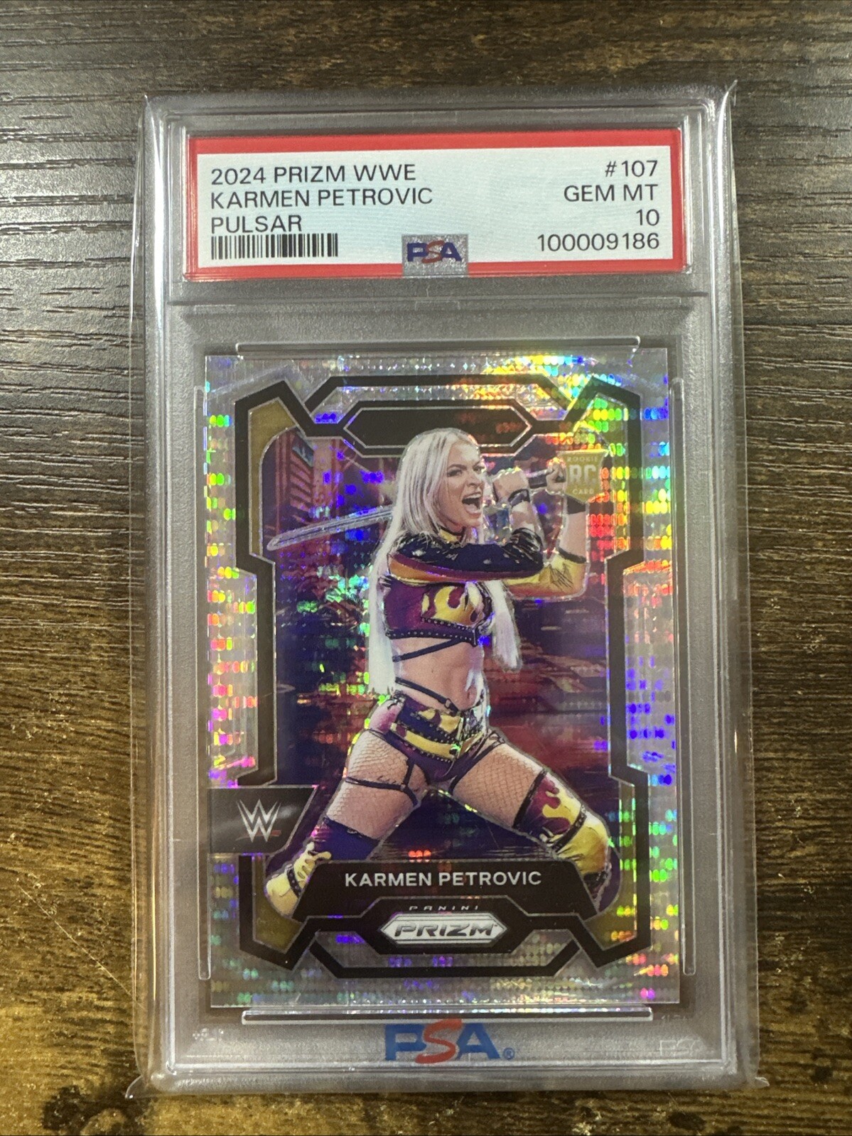 KARMEN PETROVIC 2024 Panini Prizm WWE Rookie 188/499 Pulsar Prizm PSA 10 #107