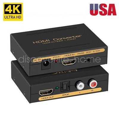 US 4K@60Hz HDMI Audio Extractor Converter Adapter HDMI to HDMI Support HDCP2.2