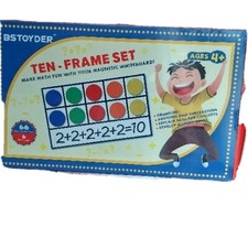 BSTOYDER Ten-Frame Set 66 Magnetic Counters,6 Ten Frames Ages 4 NIB