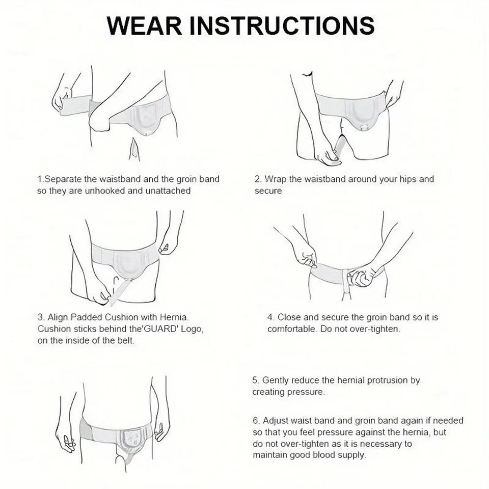 Inguinal Hernia Belt Men Post Surgery Support Truss Groin Adjustable Straps Band - Image 4 of 4