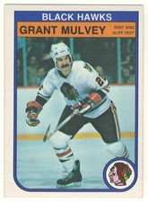 1982-83 O-PEE-CHEE # 69 GRANT MULVEY BLACK HAWKS OPC HOCKEY NICE AND NO CREASES