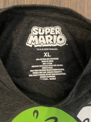 T-shirt Vintage Super Mario & Yoshi Bleu Marine – Taille M Enfant, Occasion Très Bon état