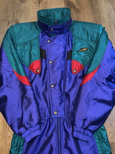 Descente Ski Suit One Piece Snowsuit Mens Medium Snow Bib Vintage 80s 90s Retro - Picture 11 of 23