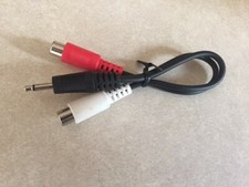 2 Cables, 8" Audio Y Cable 3.5mm Mono Plug to 2 RCA Female - Multicolor