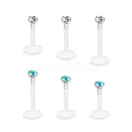 x5 or x10 Bioflex Piercing Studs Tragus Labrets Ear Lip Flexible Acrylic Rings - Picture 3 of 19