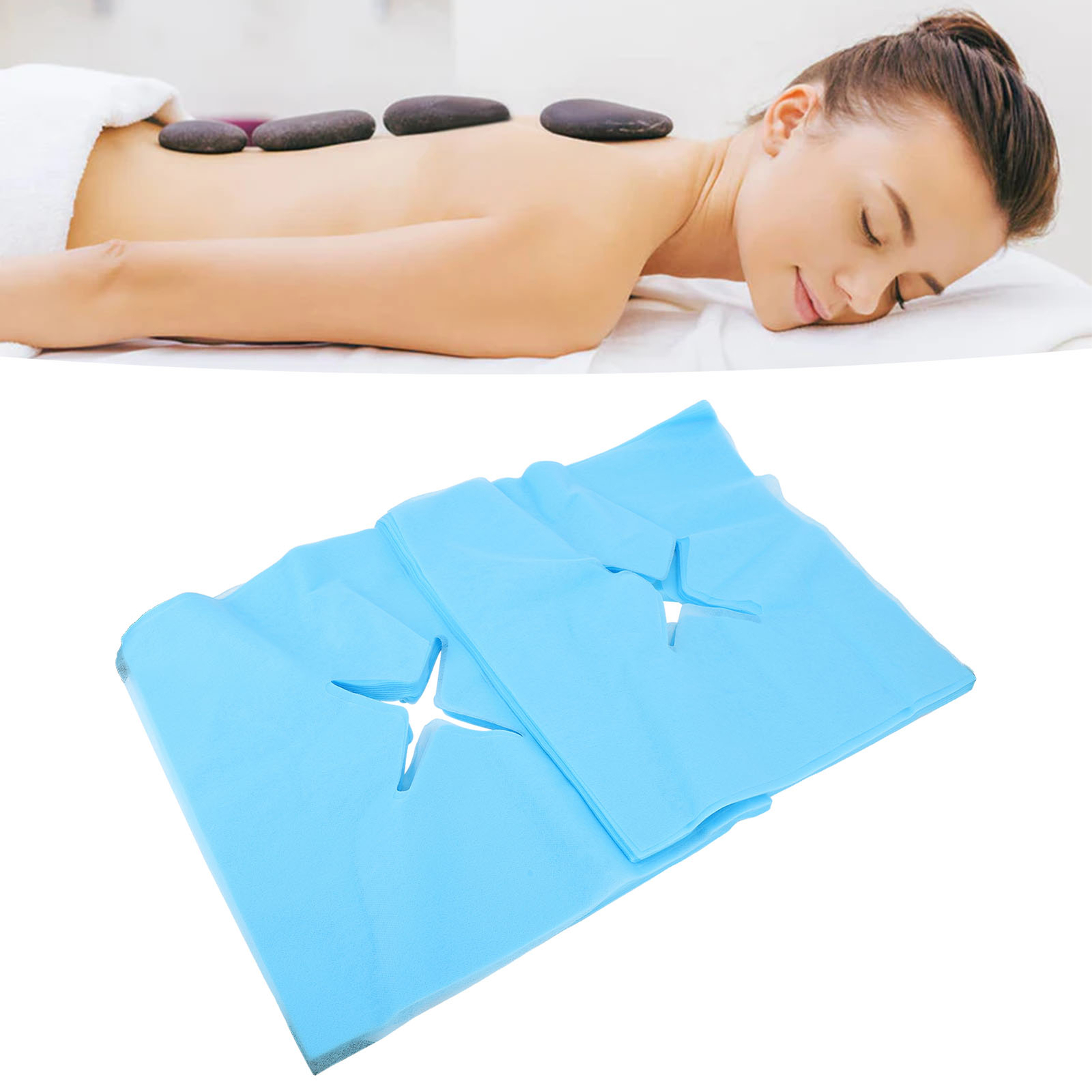 100PCS Disposable Massage Face Covers X Shape Hole Non Woven Breathing Spac