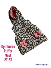 Gymboree Cheetah Print Puffer Hooded Vest - Size 2-3T