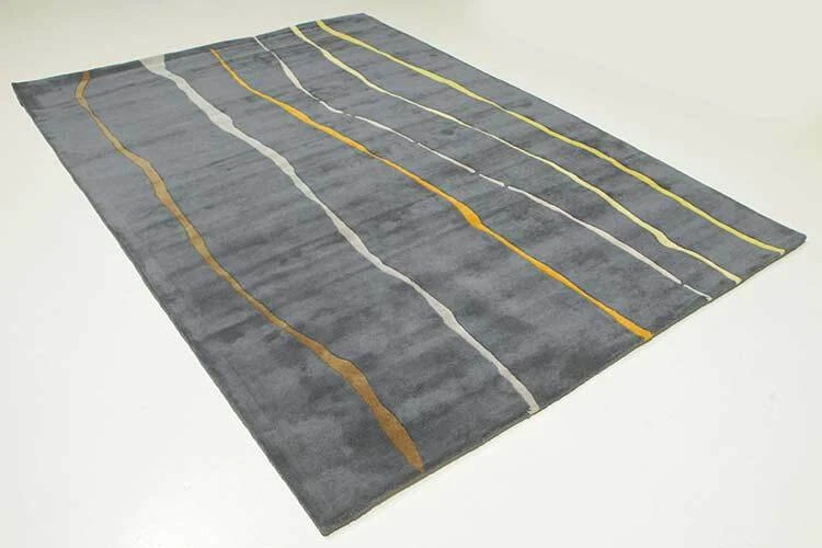 Alfombra Palmira moderna acolchada a mano 100 % lana suave Foto 2 de 3