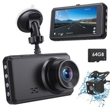 Dual Dash Camera Front and Rear Dashcam, Parking Monitor, Loop Recording