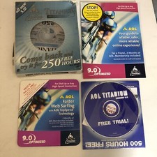 AOL America Online Vintage Installation Discs Lot Of 4 Sealed