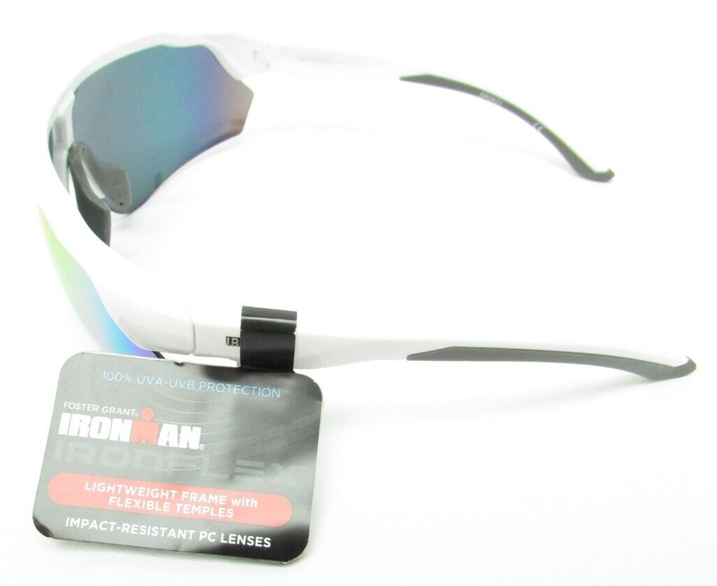 NEW Foster Grant IRONMAN IronFlex IF 2006 WHT MIR Wrap Sunglasses