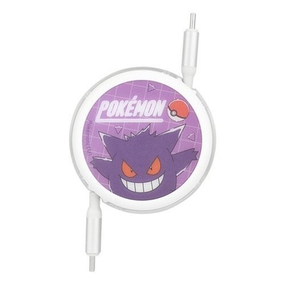 Pokemon Gengar PD60W Compatible USB2.0 Reel-type Type-C Cable Japan NEW