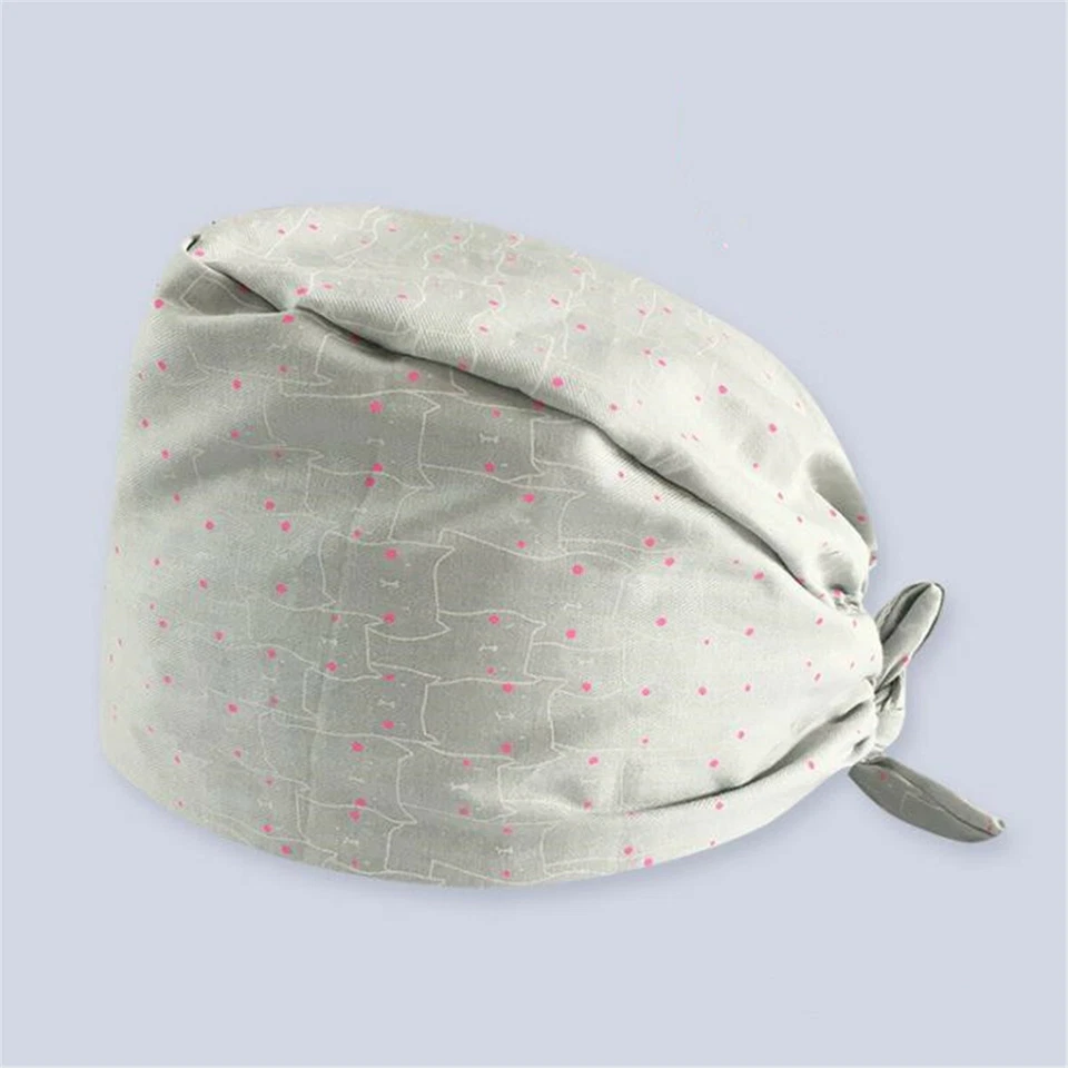 Men Women Adjustable Doctor Nurse Unisex Working Hat Printing Stylish Scrub Cap - Image 2 of 4