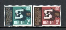 MALTA MNH 1969 SG416-417 50TH ANV OF INT LABOUR ORGANISATION