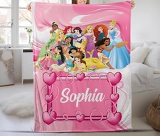Personalized Princess Blanket, Disney Princess Baby Blanket, Fairy Tale Princess