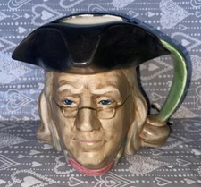 Vintage 1980s Byron Mold BENJAMIN FRANKLIN Decorative Head Coffee-Tea Mug Large