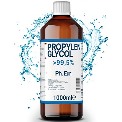 1000ml Propylenglycol in Pharmaqualität |  99,5% | Rein | E1520 mit Originalität