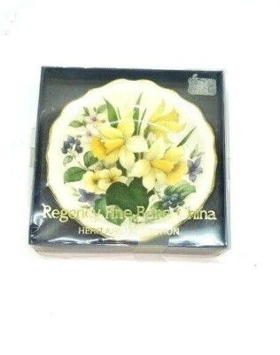Heritage Regency Fine Bone China Floral Daffodils Saucer Plate 4-1/2''