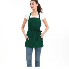 Short Apron with 3 Pockets Waterproof Chef Apron for Women Men Black