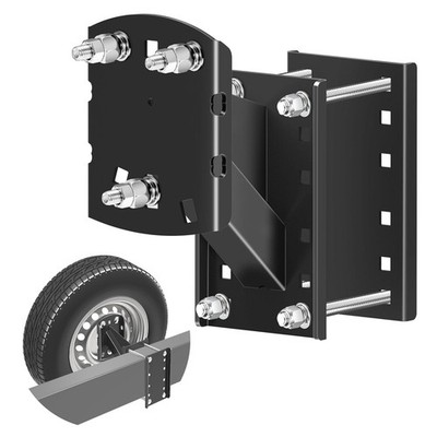 Qualward Spare Tire Mount Bracket for Trailer & 3 Nut 4- 5.5 Inch, Black 