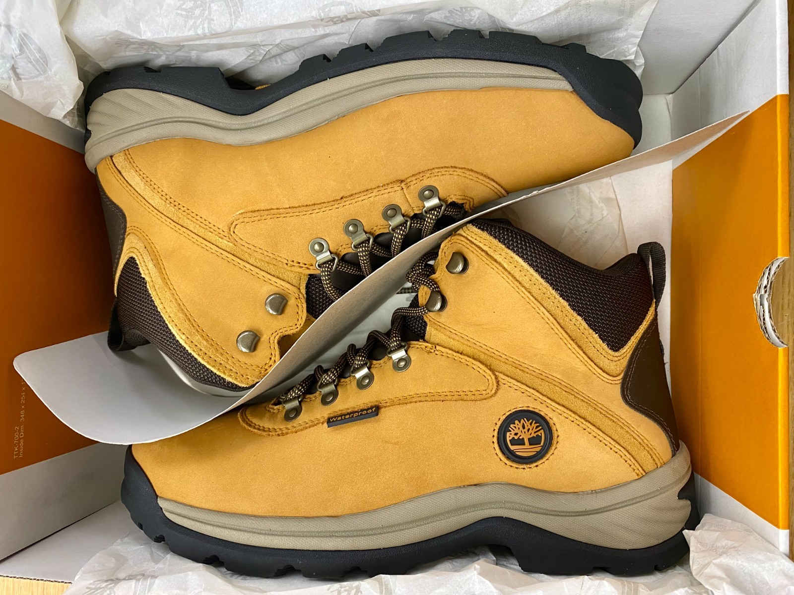 Timberland White Ledge Mid Waterproof Hiking Boots Wheat Men’s 10.5 New
