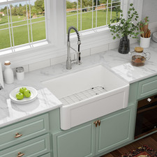 30" White Farmhouse Sink   Fireclay Kitchen Sinks, 30"X20"X10" Single Bowl Porce