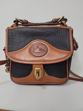 Vintage Dooney  Bourke Black Leather AWL Square Carrier Messenger/Crossbody Bag