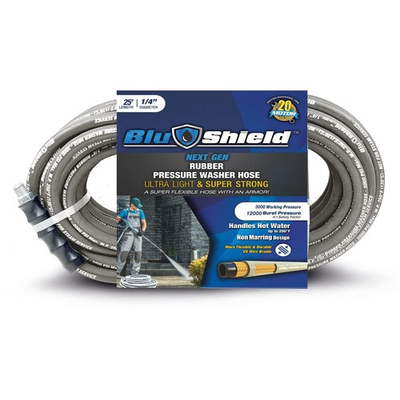 #ad BluShield PW1425 NM 1 4quot; x 25#x27; Polyester Braided Rubber Pressure Washer Hose... $57.30