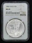 1986 Silver Eagle NGC MS69 #267