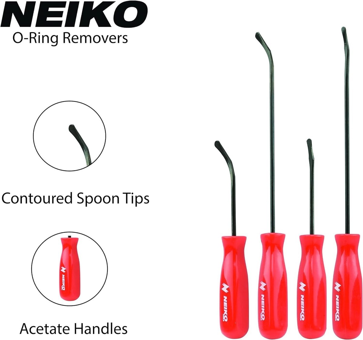 NEIKO 20758A O-Ring Pick Set, 4 Piece Automotive Seal Removal Tool