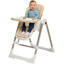 Baby High Chair,Removable Dual-Layer 3 Position  Adjustable Tray