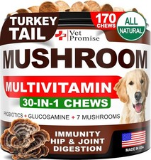 Turkey Tail Mushroom for Dogs - 170 Chews - Mushroom Supplement for Dogs - Lions