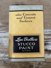 Vintage color chip brochure Lowe Brothers Stucco Concrete Cement Paint 1930's
