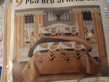 conforter  9PCS BED SPREAD SET home Fashion Bollft king 