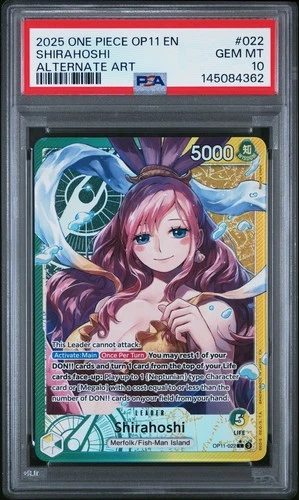 One Piece - A Fist of Divine Speed - Shirahoshi Alt Art Leader OP11-022 PSA 10