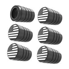 Tire Valve Stem Caps, 6 pcs/Pack, Anodized Aluminum Tire Valve Cap Set, Black