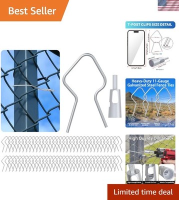 400-Pack Heavy-Duty T-Post Fence Clips with Free Drill Tool for Quick Install