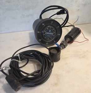 LOWRANCE BLUEWATER PRO 1240A Flasher Depth Finder Head Unit + Transducer TESTED