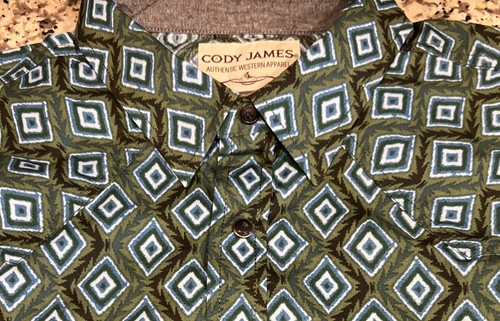 Cody James Hemd Herren Azteken Druckknopf Western Cowboy Ranch Grün Größe XL - Bild 3 von 7
