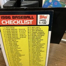 1986 Topps Checklist: 1-132 Baseball Card #131 NM-Mint FREE SHIPPING