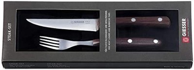 Giesser Messer Steakbesteck Steakmesser Steakgabel 2er Set Rostfrei Palisander