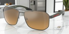 PRADA LINEA ROSSA PS 51VS DG1741 Gunmetal Brown Mir Grey Grad 62 Mens Sunglasses
