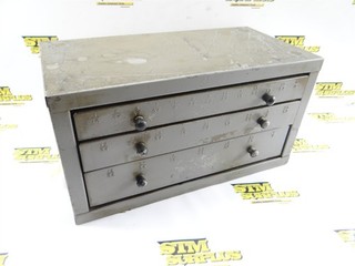 3 DRAWER FRACTION DRILL INDEX CABINET 1/16" 1/2" LOADED WITH HSS & HSCO DRILLS