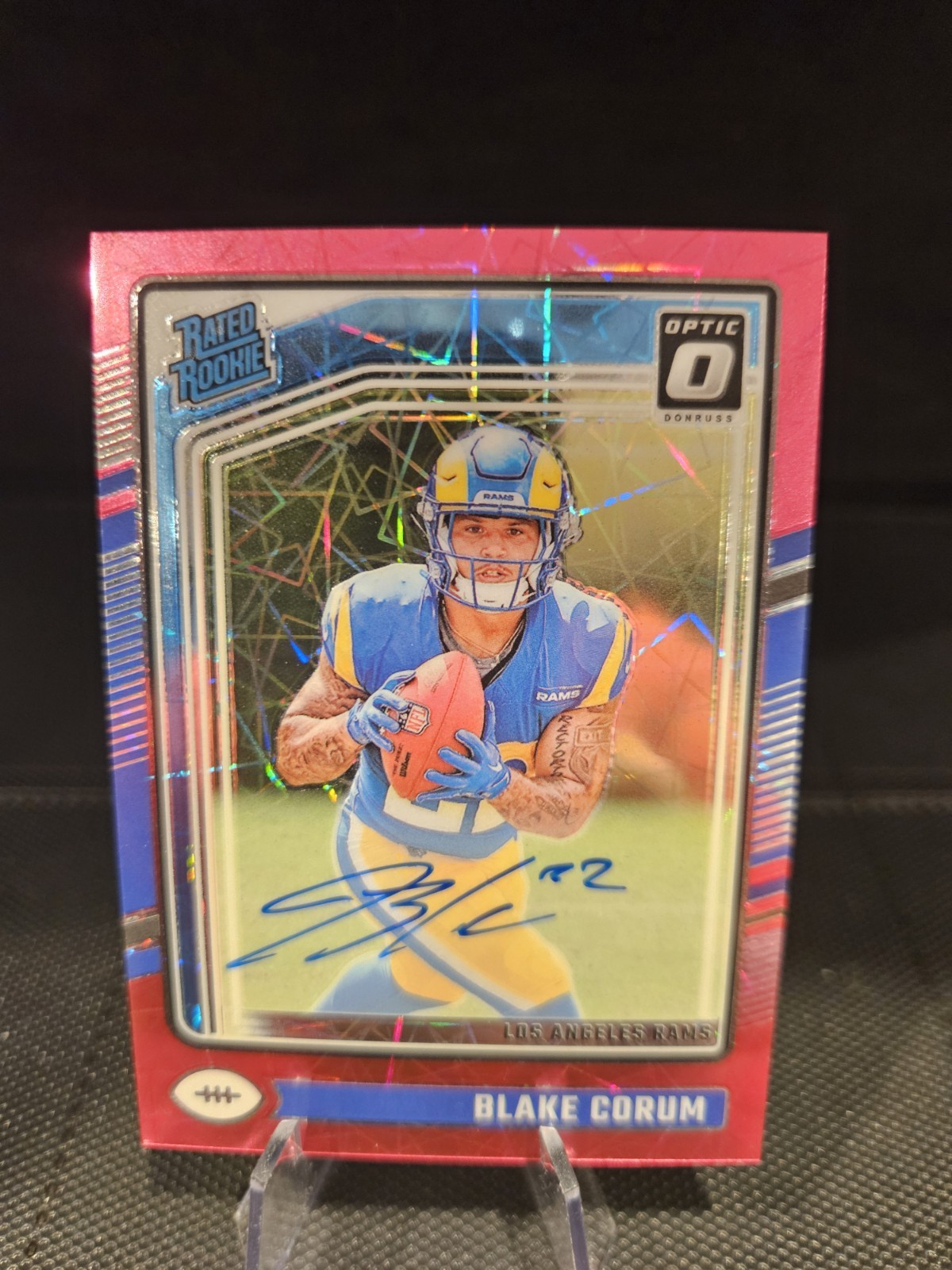 2024 Optic Blake Corum Rated Rookie Autograph Pink Velocity /50 (Rc)